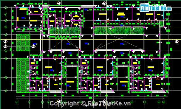 Bản vẽ,Bản vẽ autocad,Trường mầm non,1 tầng,kiến trúc mầm non,kiến trúc trường mầm non